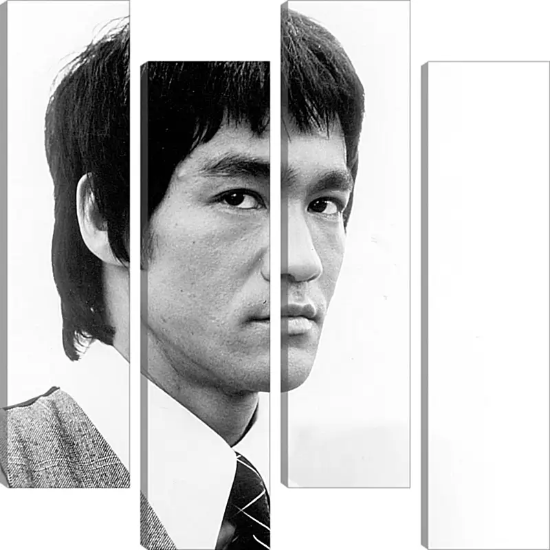Брюс Ли (Bruce Lee) Брюс Ли (Bruce Lee)Личности<br>Модульная картина из 4 частей . Любые размеры и конфигурации на выбор. Материал печати: натуральный холст.<br>Размер: 90x90 см., 120x120 см., 150x150 см.;