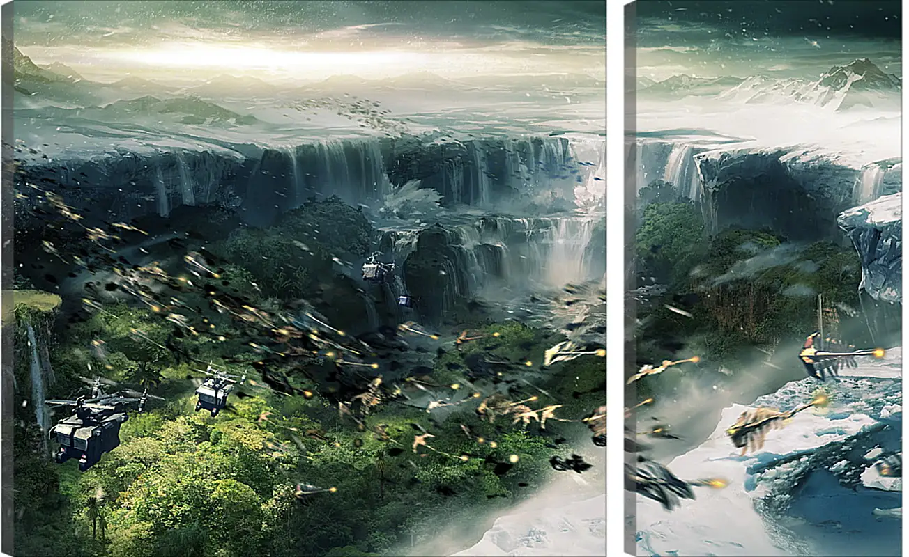 Lost Planet Lost PlanetВидео игры<br>Модульная картина из 2 частей . Любые размеры и конфигурации на выбор. Материал печати: натуральный холст.<br>Размер: 90x55 см., 120x74 см., 150x92 см.;