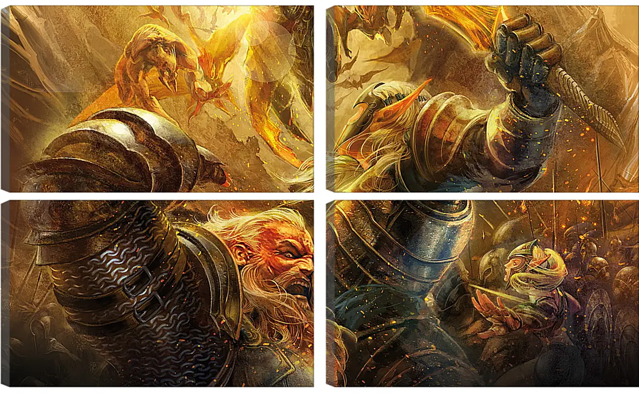 Runes Of Magic Runes Of MagicВидео игры<br>Модульная картина из 4 частей . Любые размеры и конфигурации на выбор. Материал печати: натуральный холст.<br>Размер: 90x55 см., 120x74 см., 150x92 см.;