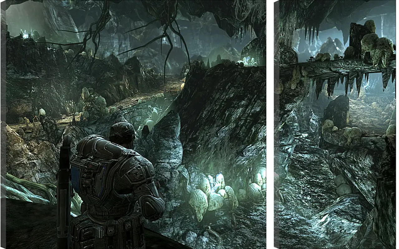 Gears Of War 2 Gears Of War 2Видео игры<br>Модульная картина из 2 частей . Любые размеры и конфигурации на выбор. Материал печати: натуральный холст.<br>Размер: 90x56 см., 120x75 см., 150x94 см.;