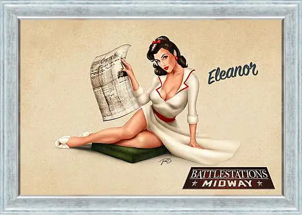 Картина в раме - Eleanor (стиль пин ап)