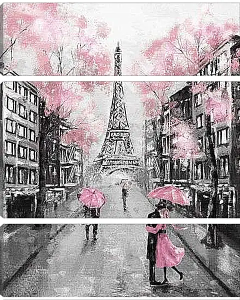 Модульная картина - На улице Парижа