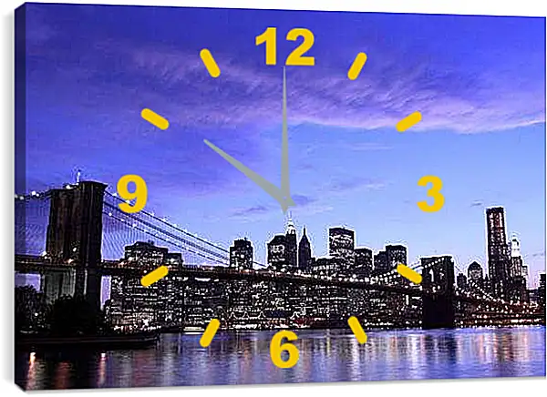 Часы картина - Бруклинский мост. Нью-Йорк. Америка.