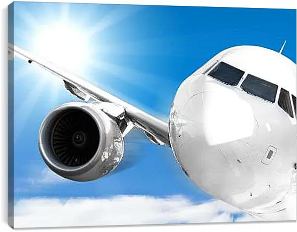 Постер на подрамнике - Самолет на солнце