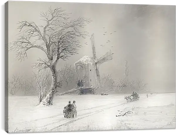 Постер на подрамнике - Stormy Seas off a Rocky Coast, signed and dated 1855. Иван Айвазовский