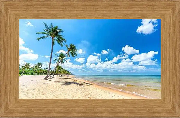 Картина в раме - Пальмы растущие на пляже