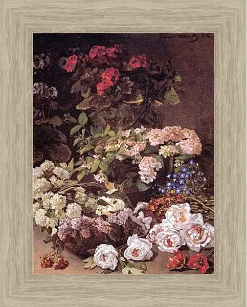 Картина в раме - Still-Life with Spring Flowers. Клод Моне