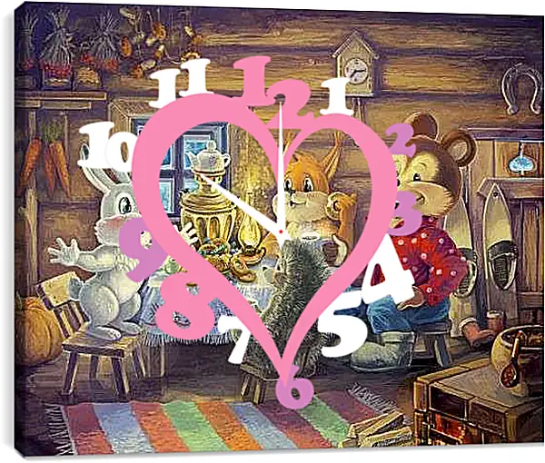 Часы картина - Звери