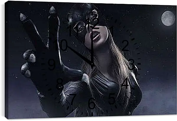 Часы картина - Женщина кошка (Catwoman)