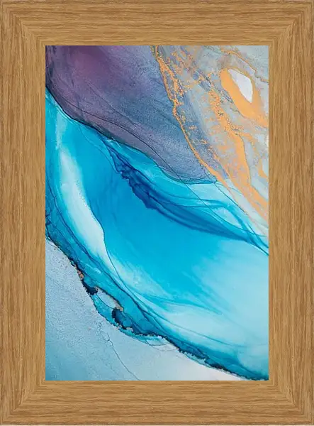 Картина в раме - Abstraction golden waves. Mari Dein