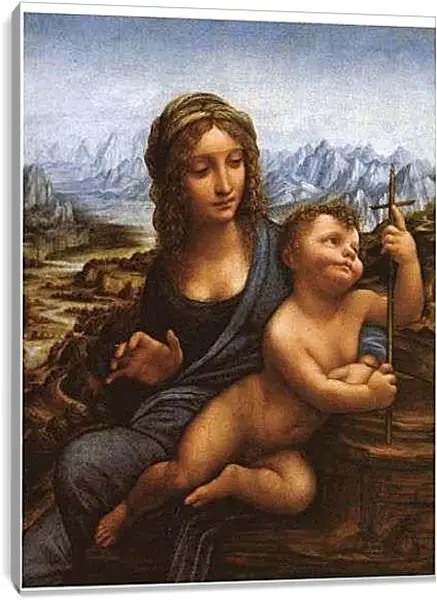 Постер на подрамнике - Мадонна и ребенок. Леонардо да Винчи