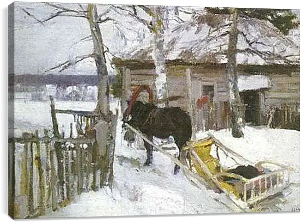 Постер на подрамнике - Зимой. Коровин Константин