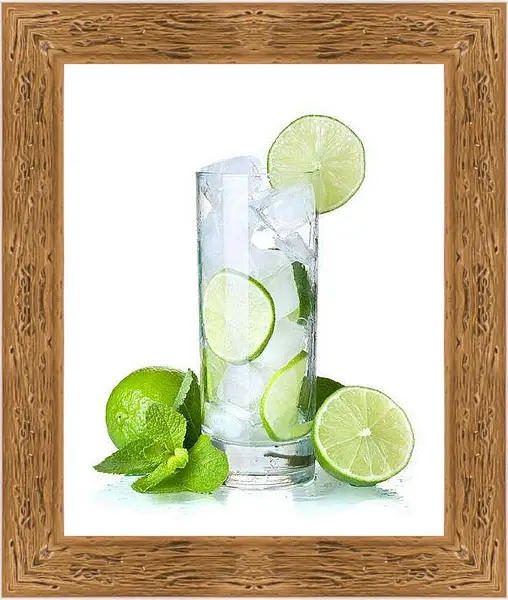 Картина в раме - Мохито со льдом. Летняя свежесть.