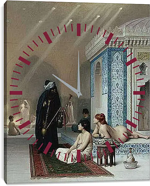 Часы картина - Pool in a Harem. Жан-Леон Жером