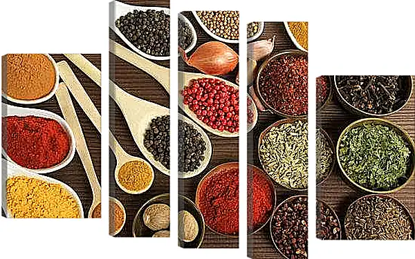 Модульная картина - Разные приправы и пряности. Аромат Востока.