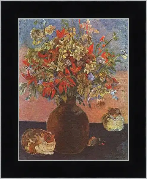 Картина в раме - Nature morte aux chats. Поль Гоген
