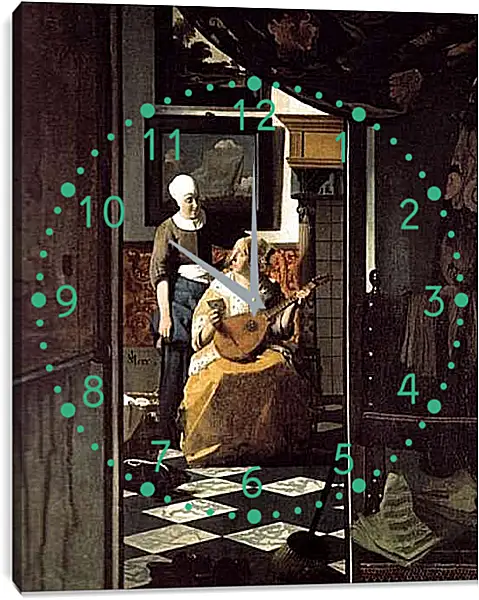 Часы картина - Love-litter. Ян (Йоханнес) Вермеер