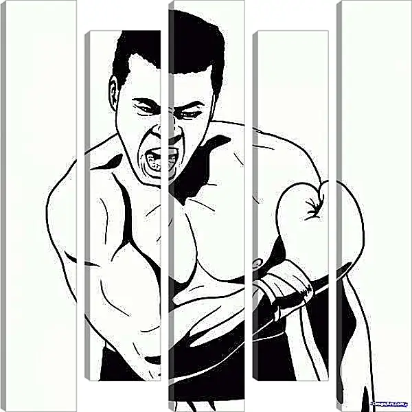 Модульная картина - Рисунок. Мухаммед Али. Muhammad Ali