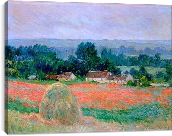 Постер на подрамнике - haystack at giverny. Клод Моне