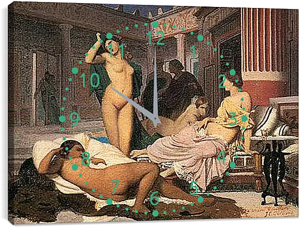 Часы картина - Greek Interior, sketch. Жан-Леон Жером