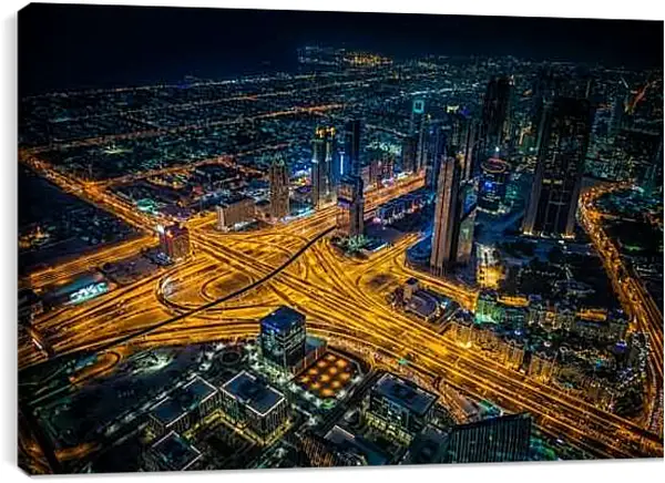 Постер на подрамнике - Дороги города. Дубай