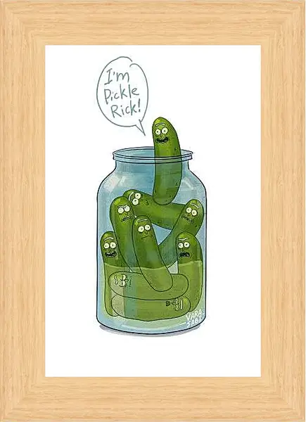 Картина в раме - Огурчик Рик