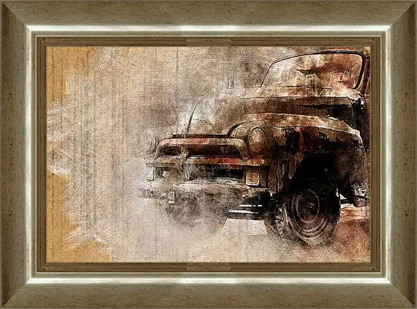 Картина в раме - Древний авто