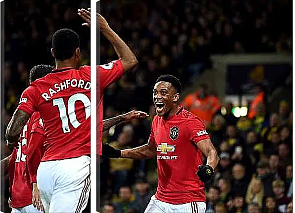 Модульная картина - Празднование гола. Манчестер Юнайтед. Manchester United