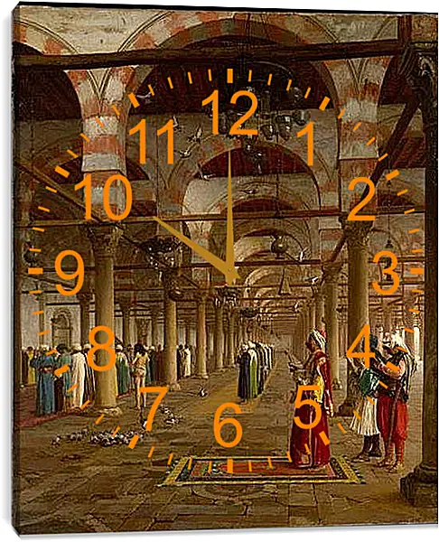 Часы картина - Prayer in the Mosque - Молитва в мечети. Жан-Леон Жером