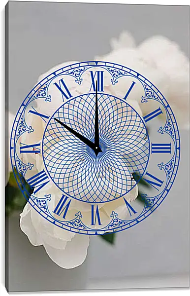 Часы картина - Пионы