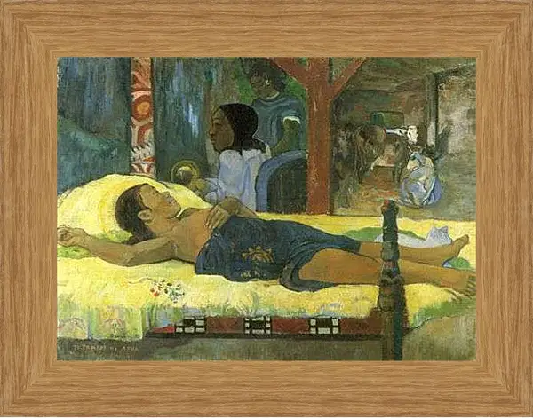 Картина в раме - La naissance du Christ le Fils de Dieu. Поль Гоген