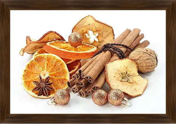 Картина в раме - Специи для глинтвейна. Аромат праздника.