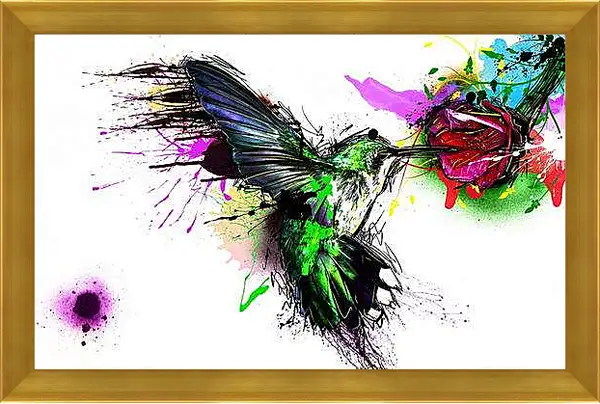Картина в раме - Колибри