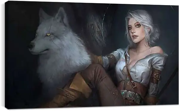 Постер на подрамнике - The Witcher (Ведьмак), Цирилла с питомцем