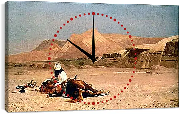 Часы картина - Rider and His Steed In The Desert. Жан-Леон Жером