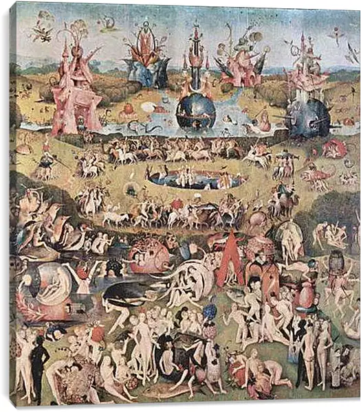 Постер на подрамнике - Сад земных наслаждений. Иероним Босх