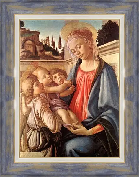 Картина в раме - Madonna and two angels. Сандро Боттичелли
