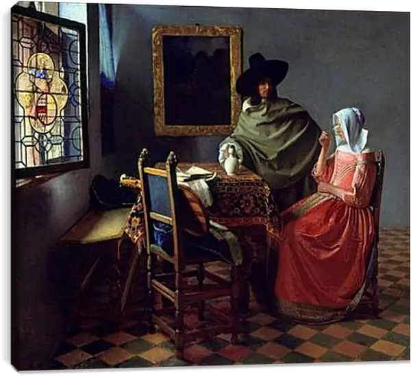 Постер на подрамнике - Бокал вина. Ян (Йоханнес) Вермеер