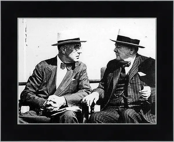 Картина в раме - Франклин Делано Рузвельт и Уинстон Черчилль