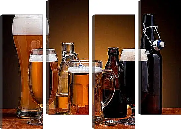 Модульная картина - Разливное пиво. Пенное Разнообразие.