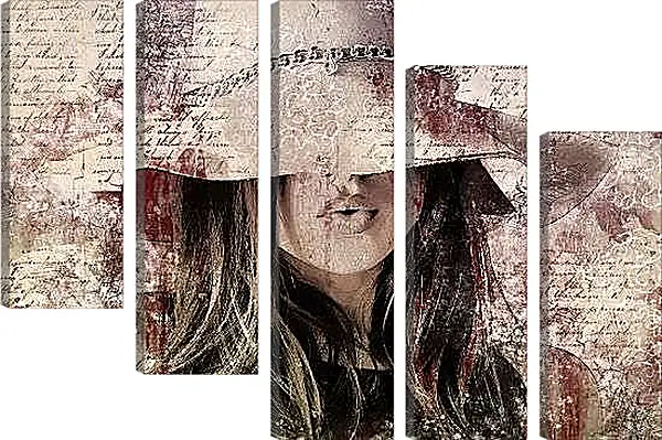 Модульная картина - Цепочка на шляпке