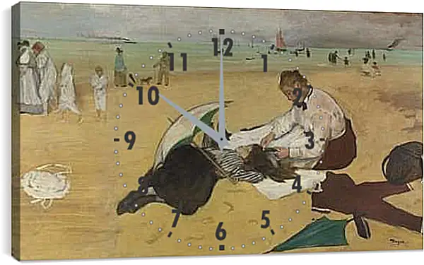 Часы картина - Beach Scene. Эдгар Дега