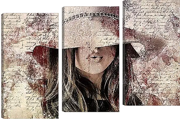 Модульная картина - Цепочка на шляпке