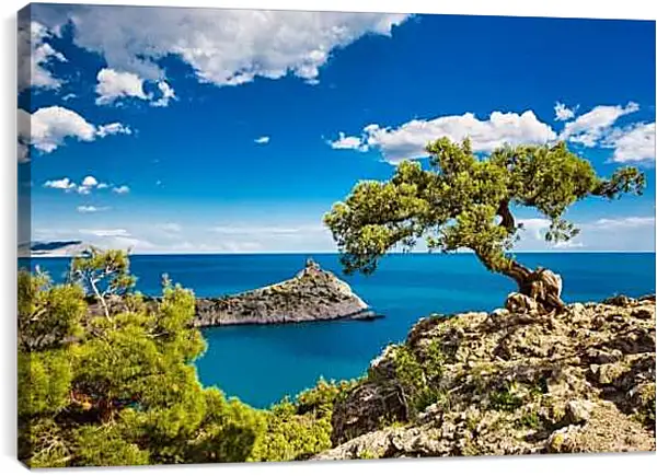 Постер на подрамнике - Голубая бухта. Крым