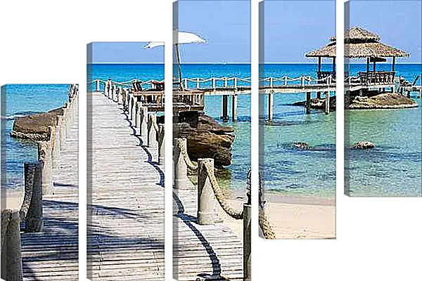 Модульная картина - Беседка в море