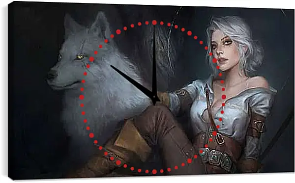 Часы картина - The Witcher (Ведьмак), Цирилла с питомцем