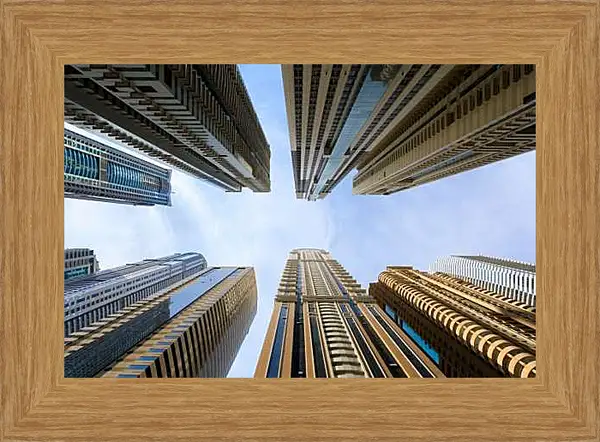 Картина в раме - Небоскрёбы стремящиеся в небо. Дубай