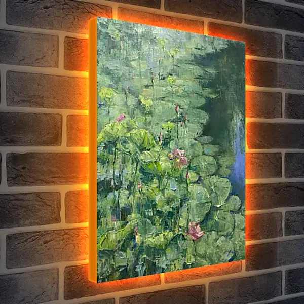 Лайтбокс световая панель - Озеро лотосов