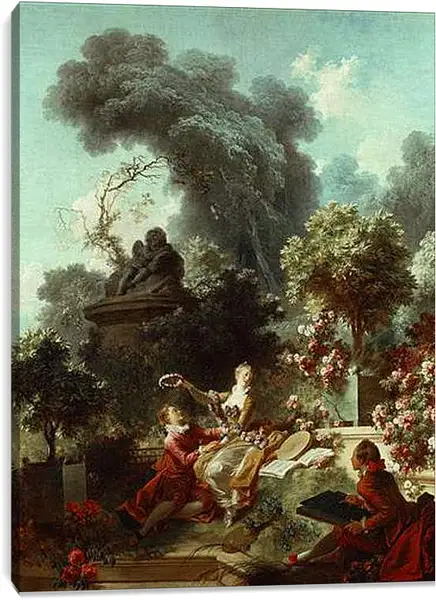 Постер на подрамнике - Венец возлюбленному. Жан Оноре Фрагонар