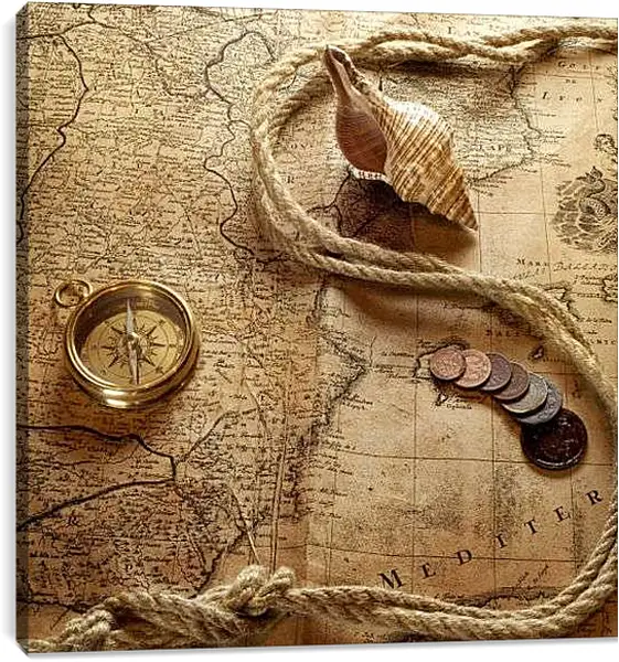 Постер на подрамнике - Карта сокровищ